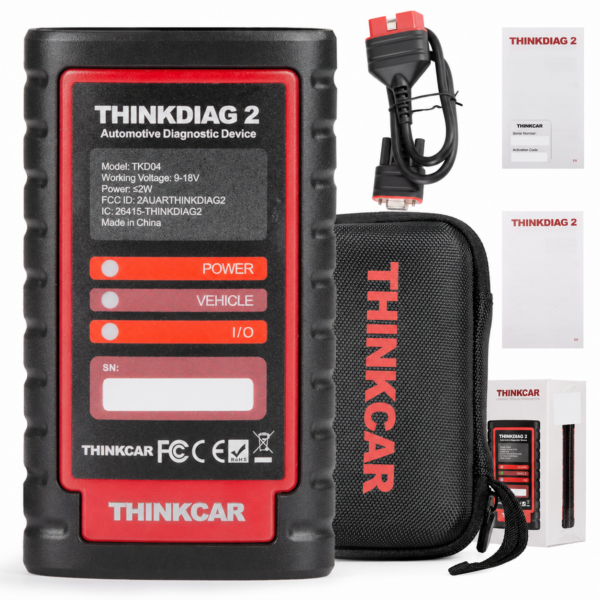 THINKDIAG 2 (THINKCAR) เครื่องสแกนรถยนต์ Bluetooth — ภาพสินค้า THINKDIAG 2 พร้อมสาย OBD กระเป๋า คู่มือและกล่อง โดยปิดรหัสเฉพาะเครื่องแล้ว